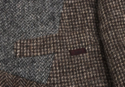 Papas Harris Tweed Patchwork Jacket Brown Size M46