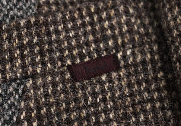 Papas Harris Tweed Patchwork Jacket Brown Size M46