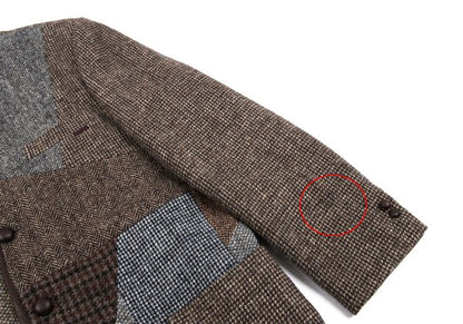 Papas Harris Tweed Patchwork Jacket Brown Size M46