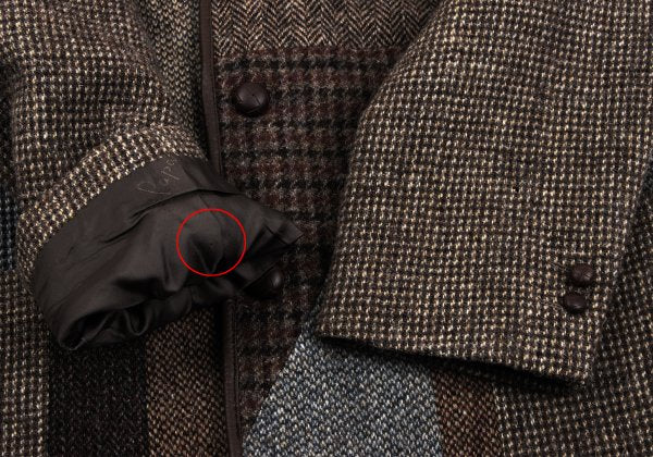 Papas Harris Tweed Patchwork Jacket Brown Size M46