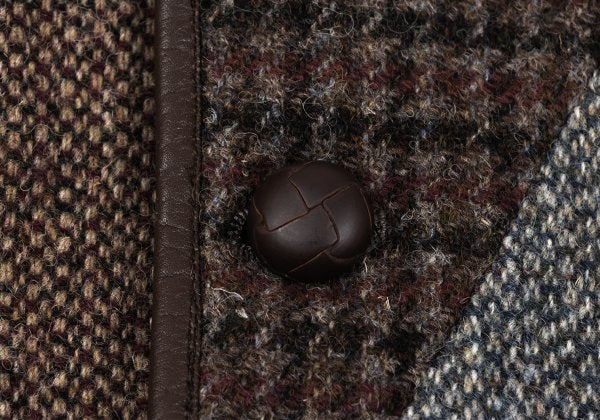Papas Harris Tweed Patchwork Jacket Brown Size M46