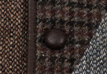 Papas Harris Tweed Patchwork Jacket Brown Size M46