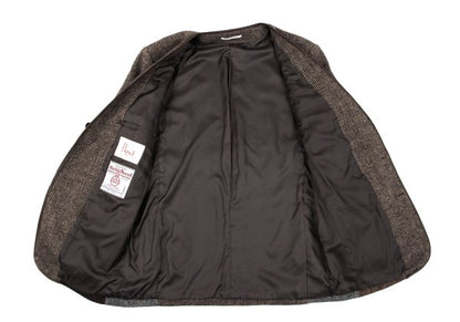 Papas Harris Tweed Patchwork Jacket Brown Size M46