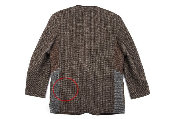 Papas Harris Tweed Patchwork Jacket Brown Size M46