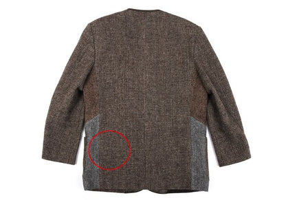 Papas Harris Tweed Patchwork Jacket Brown Size M46