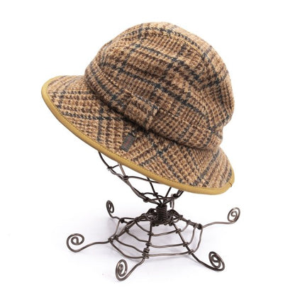 Papas Wool Check Tweed Hat Brown Size M
