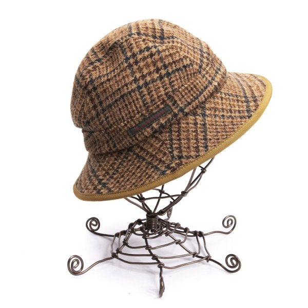 Papas Wool Check Tweed Hat Brown Size M