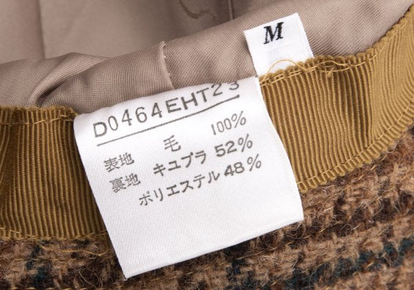 Papas Wool Check Tweed Hat Brown Size M