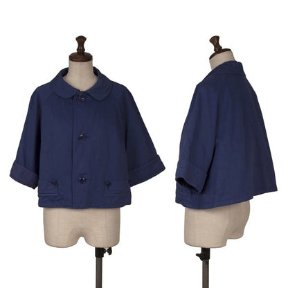 Yohji Yamamoto NOIR Cotton Raglan Round Jacket Blue Size 2