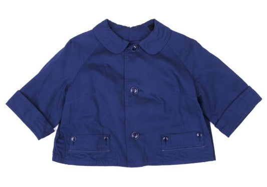 Yohji Yamamoto NOIR Cotton Raglan Round Jacket Blue Size 2