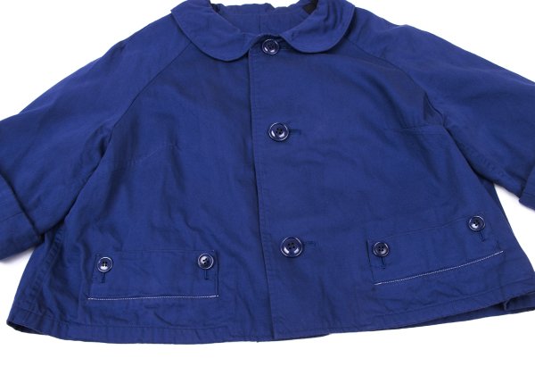 Yohji Yamamoto NOIR Cotton Raglan Round Jacket Blue Size 2