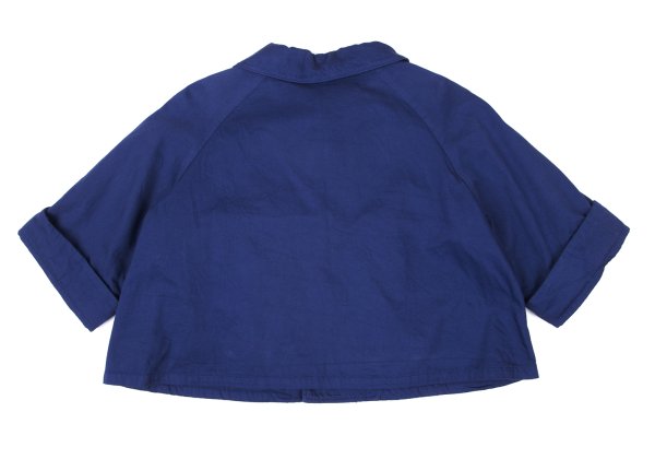 Yohji Yamamoto NOIR Cotton Raglan Round Jacket Blue Size 2