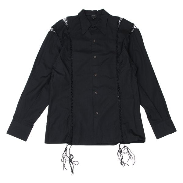 Jean Paul GAULTIER HOMME Cotton Lace-Up Shirt Black Size 48