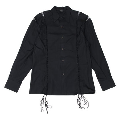 Jean Paul GAULTIER HOMME Cotton Lace-Up Shirt Black Size 48