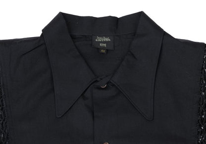 Jean Paul GAULTIER HOMME Cotton Lace-Up Shirt Black Size 48