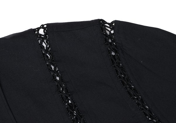 Jean Paul GAULTIER HOMME Cotton Lace-Up Shirt Black Size 48