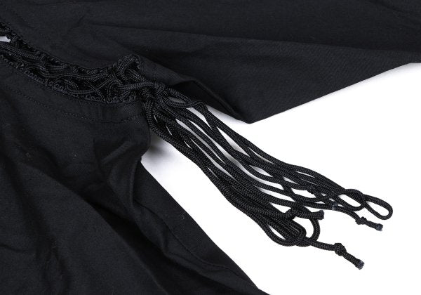 Jean Paul GAULTIER HOMME Cotton Lace-Up Shirt Black Size 48