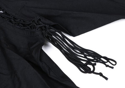 Jean Paul GAULTIER HOMME Cotton Lace-Up Shirt Black Size 48