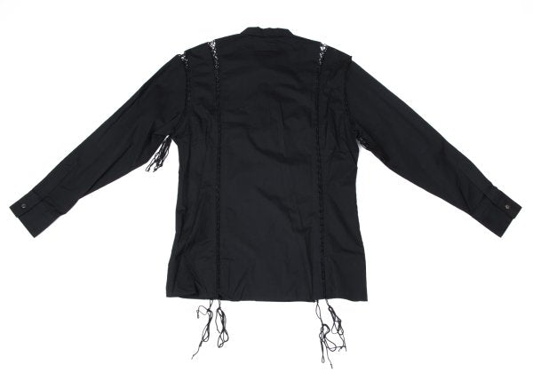 Jean Paul GAULTIER HOMME Cotton Lace-Up Shirt Black Size 48