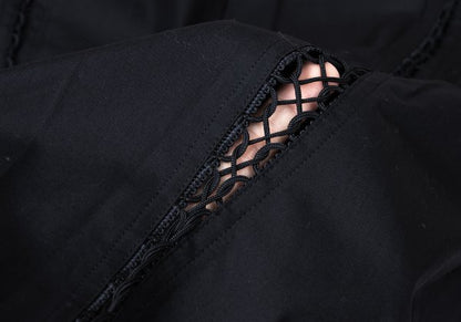 Jean Paul GAULTIER HOMME Cotton Lace-Up Shirt Black Size 48