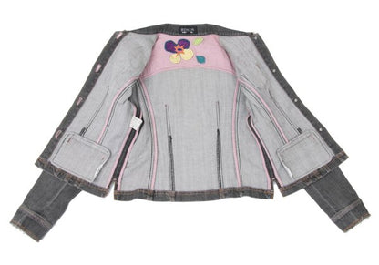 SONIA RYKIEL Colorful Floral Patch Jacket Black Size 38