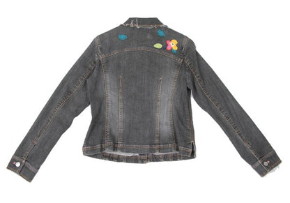 SONIA RYKIEL Colorful Floral Patch Jacket Black Size 38