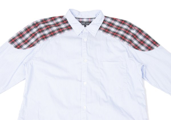COMME des GARCONS HOMME DEUX Yoke Check Shirt Blue Size L