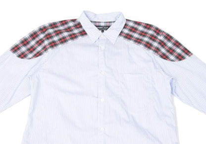 COMME des GARCONS HOMME DEUX Yoke Check Shirt Blue Size L