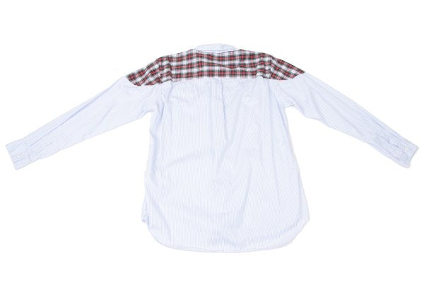 COMME des GARCONS HOMME DEUX Yoke Check Shirt Blue Size L