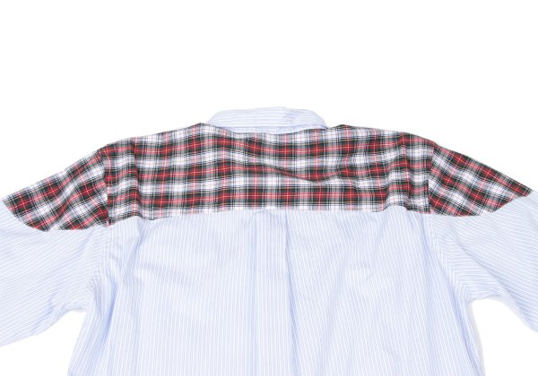 COMME des GARCONS HOMME DEUX Yoke Check Shirt Blue Size L