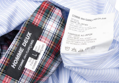COMME des GARCONS HOMME DEUX Yoke Check Shirt Blue Size L