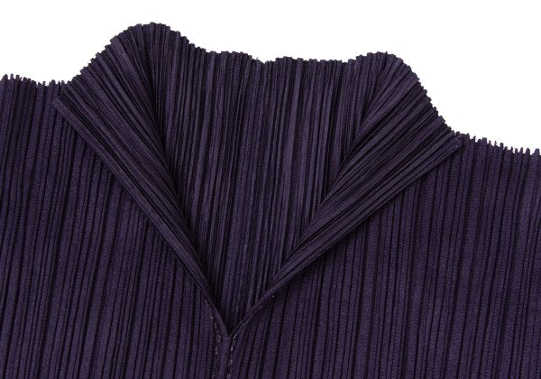 PLEATS PLEASE Zigzag Skipper High Neck L/S Tee Purple Size 4