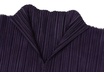 PLEATS PLEASE Zigzag Skipper High Neck L/S Tee Purple Size 4