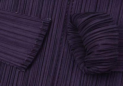 PLEATS PLEASE Zigzag Skipper High Neck L/S Tee Purple Size 4