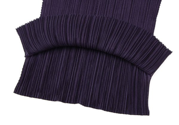 PLEATS PLEASE Zigzag Skipper High Neck L/S Tee Purple Size 4