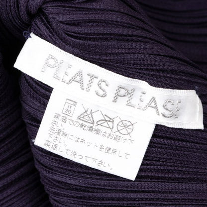 PLEATS PLEASE Zigzag Skipper High Neck L/S Tee Purple Size 4