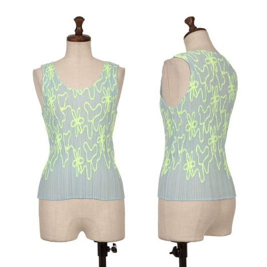 PLEATS PLEASE Neon Taping Mesh Tank Top Size 3