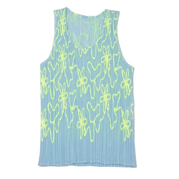 PLEATS PLEASE Neon Taping Mesh Tank Top Size 3