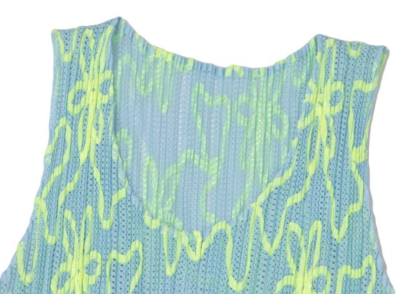 PLEATS PLEASE Neon Taping Mesh Tank Top Size 3