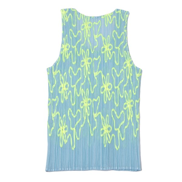 PLEATS PLEASE Neon Taping Mesh Tank Top Size 3