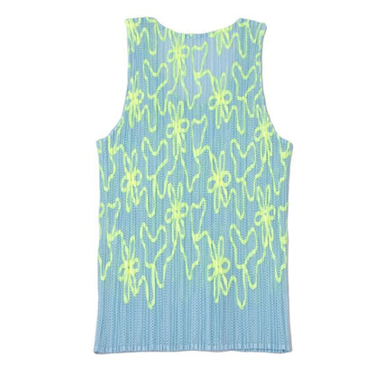 PLEATS PLEASE Neon Taping Mesh Tank Top Size 3