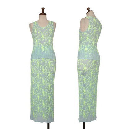 PLEATS PLEASE Neon Taping Mesh Tank Top Size 3