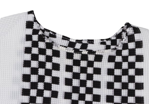 ISSEY MIYAKE PLEATS (T) Stretch Pleated White Black T-Shirt Size 3