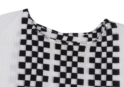ISSEY MIYAKE PLEATS (T) Stretch Pleated White Black T-Shirt Size 3