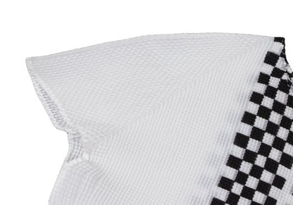 ISSEY MIYAKE PLEATS (T) Stretch Pleated White Black T-Shirt Size 3