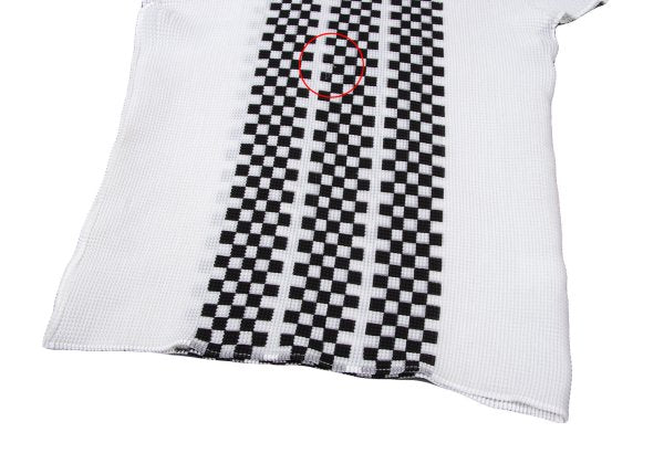 ISSEY MIYAKE PLEATS (T) Stretch Pleated White Black T-Shirt Size 3