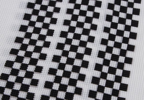 ISSEY MIYAKE PLEATS (T) Stretch Pleated White Black T-Shirt Size 3