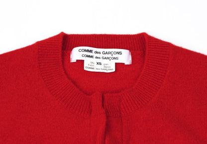 COMME des GARCONS Wool Crewneck Cardigan Red Size XS