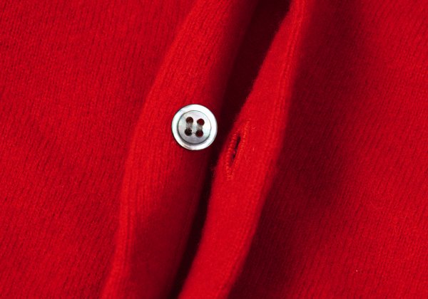 COMME des GARCONS Wool Crewneck Cardigan Red Size XS
