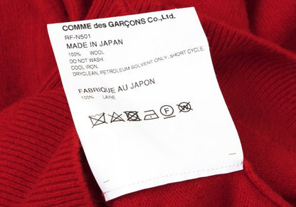 COMME des GARCONS Wool Crewneck Cardigan Red Size XS